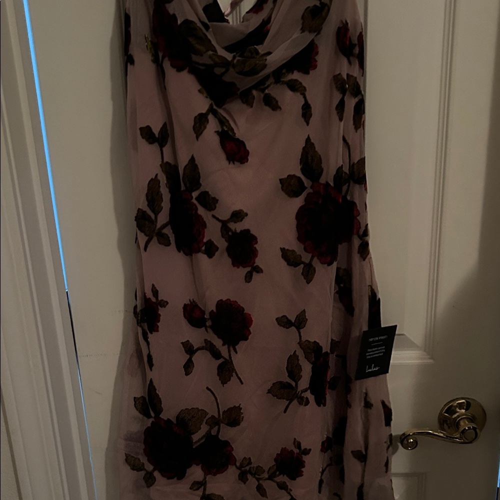 Lulu's Cream and Black Floral Mini Dress